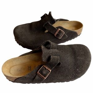 Birkenstock Mocha Brown Suede Boston Slip On Shoes Women’s Size 38 7